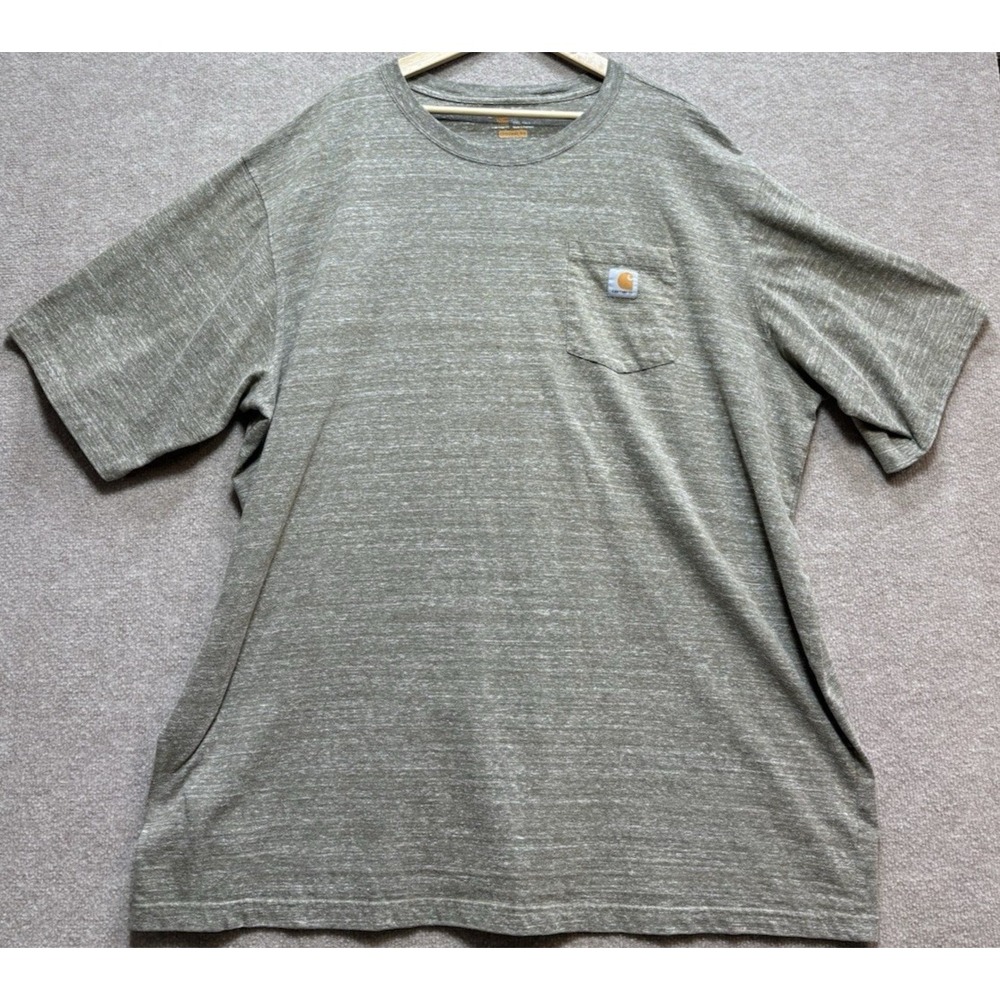 Carhartt Men's 3XL Tall T-Shirt Pocket Green Loose Fit Short Sleeve Work Shirt